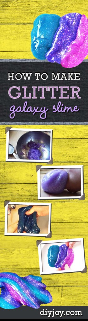 Cool DIY Crafts Made With Glitter - Sparkly, Creative Projects and Ideas for the Bedroom, Clothes, Shoes, Gifts, Wedding and Home Decor | How To Make Glitter Galaxy Slime #diyideas #glitter #crafts