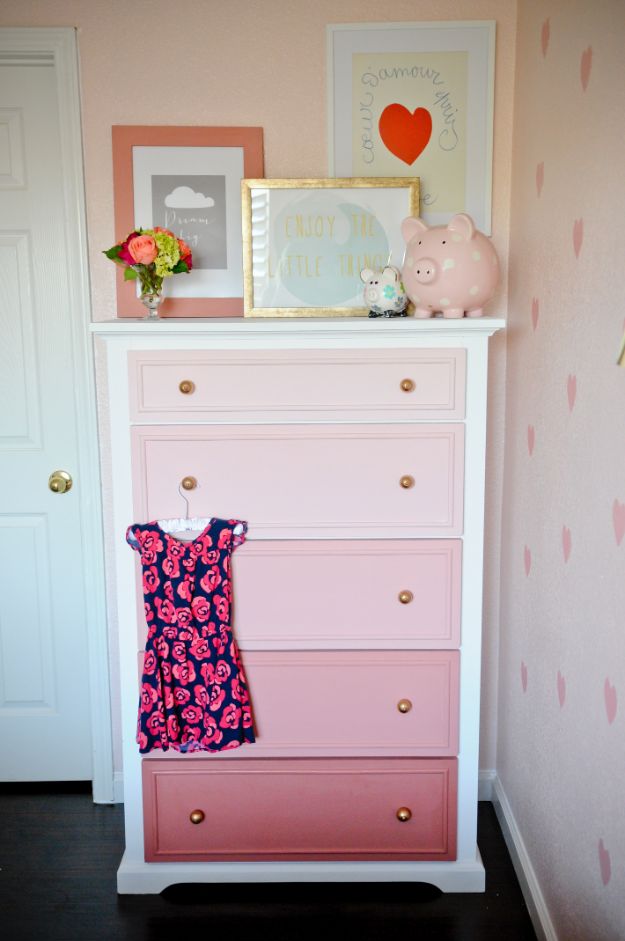 DIY Teen Room Decor Ideas for Girls | DIY Ombre Dresser | Cool Bedroom Decor, Wall Art & Signs, Crafts, Bedding, Fun Do It Yourself Projects and Room Ideas for Small Spaces #diydecor #teendecor #roomdecor #teens #girlsroom
