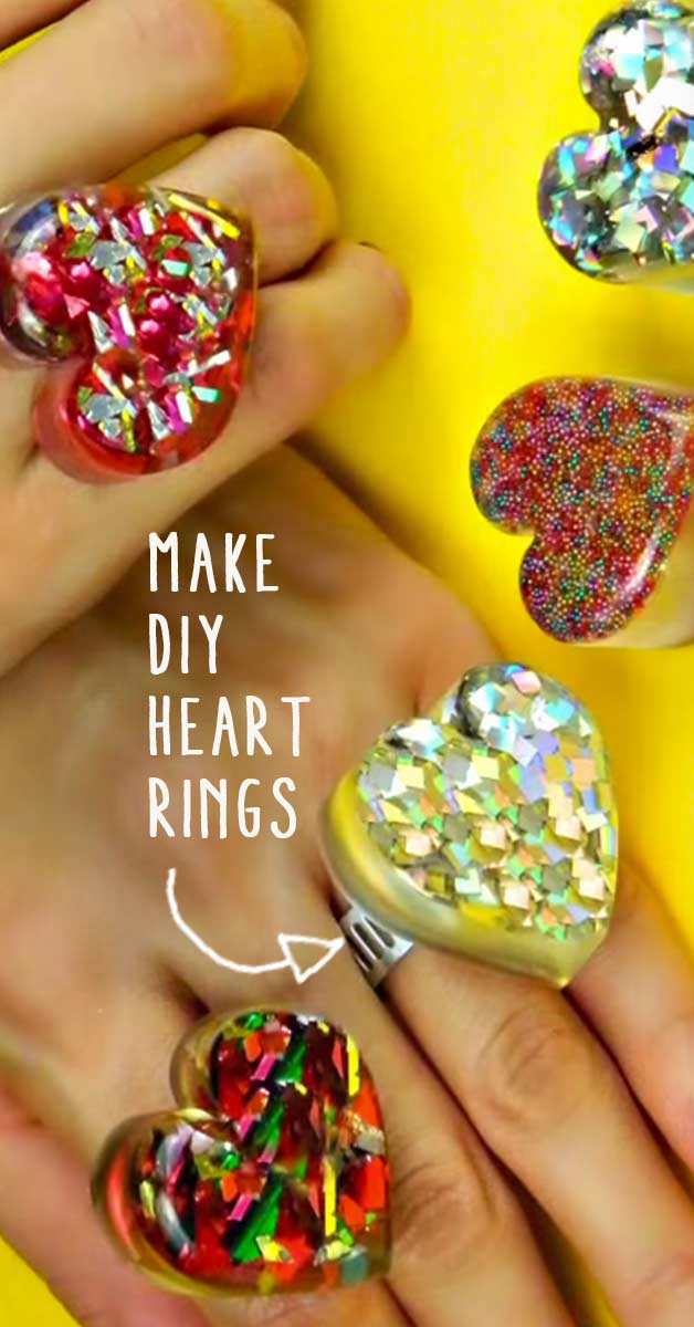 Fun Crafts For Teens and Tweens - Girls Love These Cute DIY Rings Made of Casting Resin. Cool DIY Idea for Birthday Parties, Sleepovers and for Making With Friends - Step by Step Tutorial and Instructions