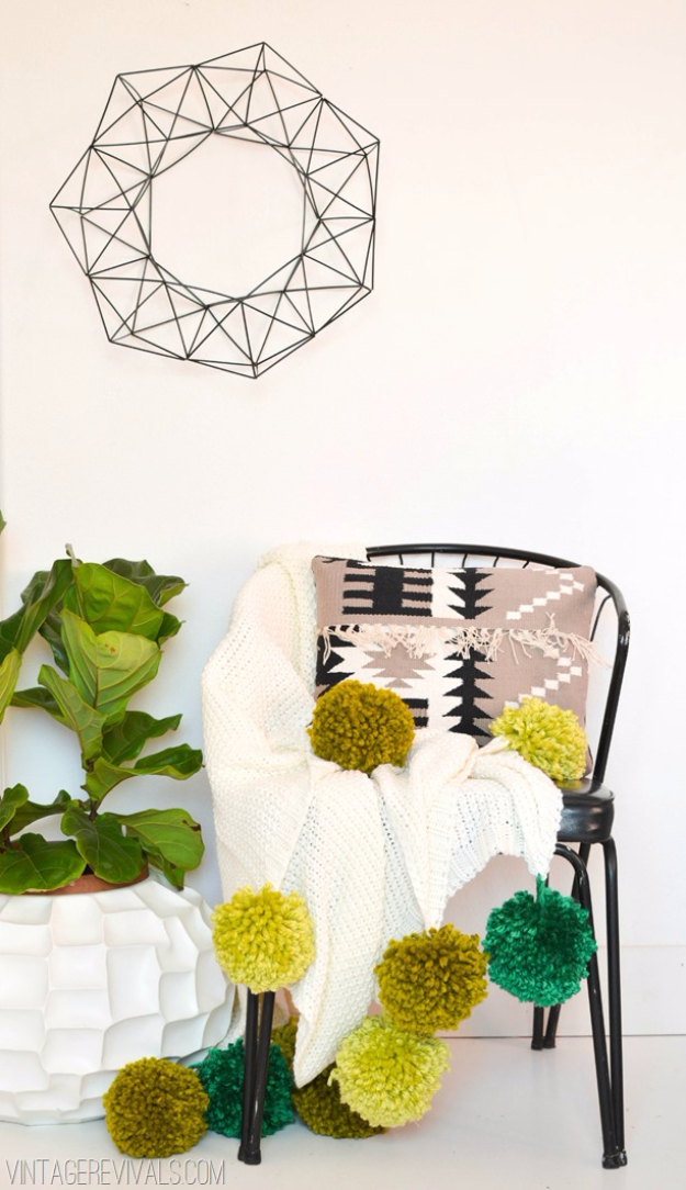 DIY Crafts with Pom Poms - Giant Pom Pom Blanket - Fun Yarn Pom Pom Crafts Ideas. Garlands, Rug and Hat Tutorials, Easy Pom Pom Projects for Your Room Decor and Gifts http://stage.diyprojectsforteens.com/diy-crafts-pom-poms