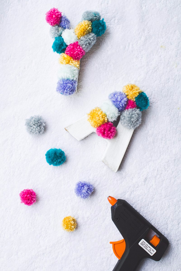 DIY Crafts with Pom Poms - Yarn Pom Pom Letters - Fun Yarn Pom Pom Crafts Ideas. Garlands, Rug and Hat Tutorials, Easy Pom Pom Projects for Your Room Decor and Gifts http://stage.diyprojectsforteens.com/diy-crafts-pom-poms
