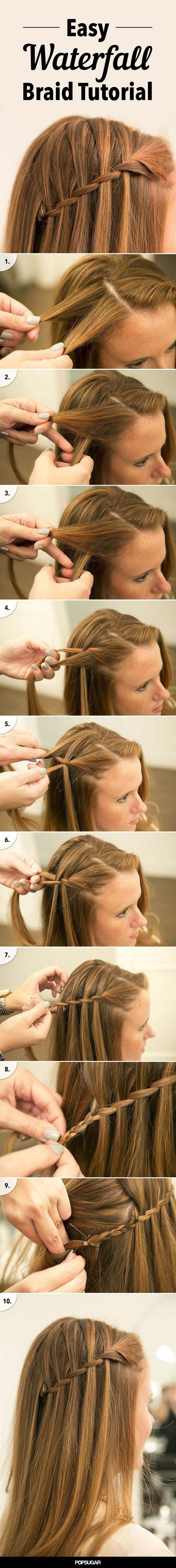 Best Hairstyles for Long Hair - Waterfall Braid Tutorial- Step by Step Tutorials for Easy Curls, Updo, Half Up, Braids and Lazy Girl Looks. Prom Ideas, Special Occasion Hair and Braiding Instructions for Teens, Teenagers and Adults, Women and Girls 