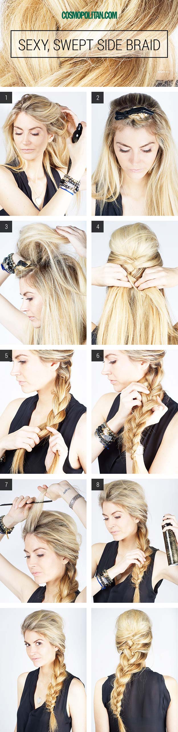 Best Hairstyles for Long Hair - Sexy Swept Side Braid - Step by Step Tutorials for Easy Curls, Updo, Half Up, Braids and Lazy Girl Looks. Prom Ideas, Special Occasion Hair and Braiding Instructions for Teens, Teenagers and Adults, Women and Girls 