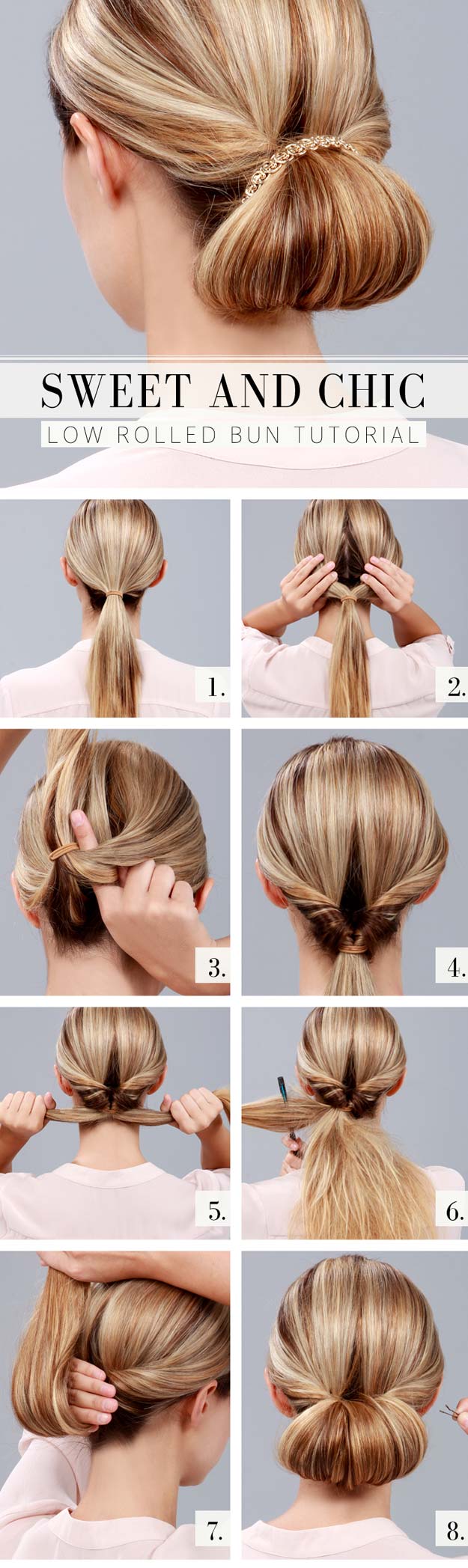 Best Hairstyles for Long Hair - Chic Low Rolled Bun- Step by Step Tutorials for Easy Curls, Updo, Half Up, Braids and Lazy Girl Looks. Prom Ideas, Special Occasion Hair and Braiding Instructions for Teens, Teenagers and Adults, Women and Girls 