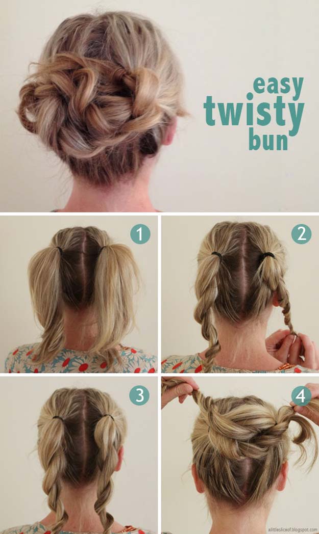 Best Hairstyles for Long Hair - Easy Twist Bun - Step by Step Tutorials for Easy Curls, Updo, Half Up, Braids and Lazy Girl Looks. Prom Ideas, Special Occasion Hair and Braiding Instructions for Teens, Teenagers and Adults, Women and Girls 