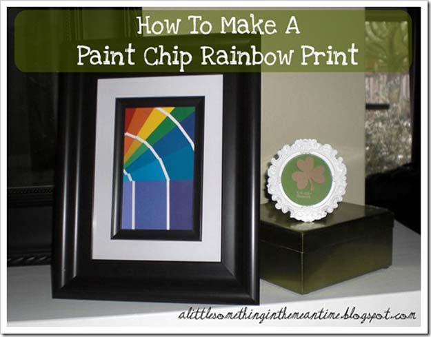 DIY Projects Made With Paint Chips - Paint Chip Rainbow Print - Best Creative Crafts, Easy DYI Projects You Can Make With Paint Chips - Cool and Crafty How To and Project Tutorials - Crafty DIY Home Decor Ideas That Make Awesome DIY Gifts and Christmas Presents for Friends and Family 
