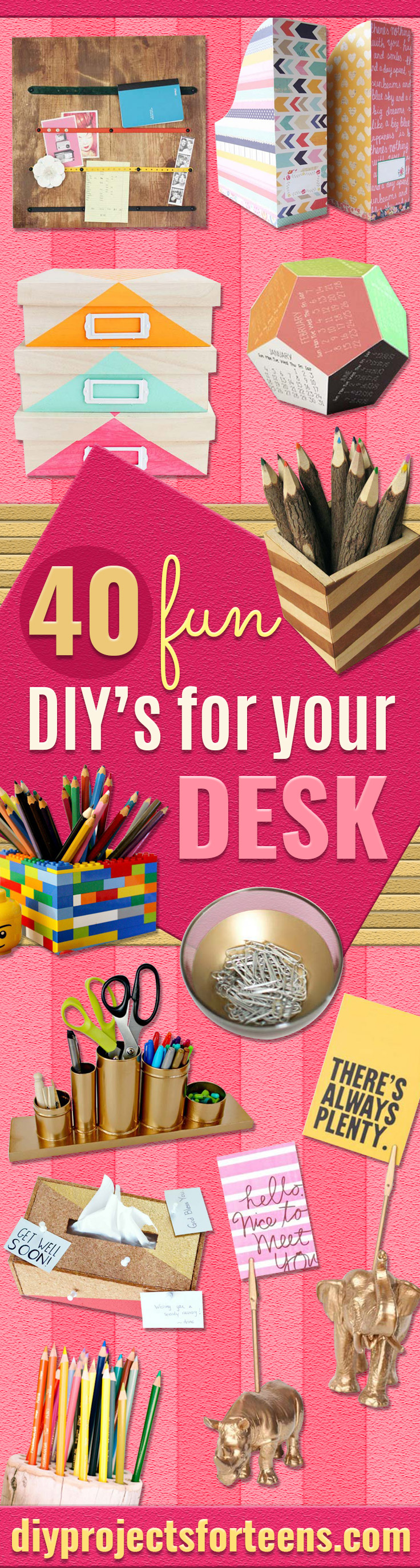 Fun DIY Ideas for Your Desk - Cubicles, Ideas for Teens and Student - Cheap Dollar Tree Storage and Decor for Offices and Home - Cool DIY Projects and Crafts for Teens 