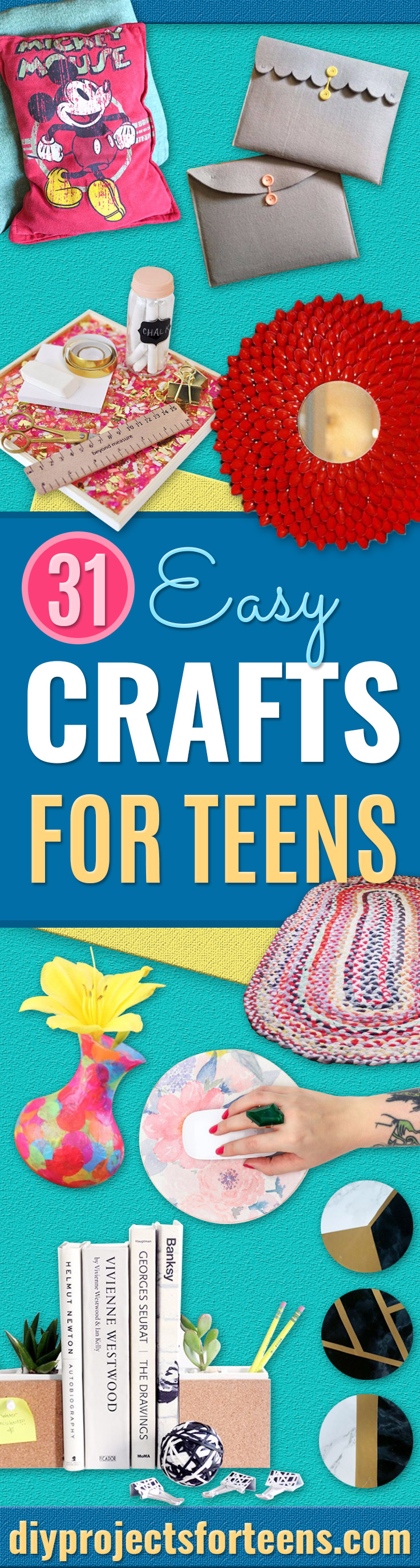 Easy Crafts for Teens - Cheap and Easy DIY Projects for Teenagers - Learn Basic Craft Techniques and Tutorials for Learning The Basics for Do It Yourself Projects and Fun Crafts - Easy Step by Step Tutorials for Making Pom Poms, Using a Glue Gun, Painting How To and More - Cool Ideas for Teens, Teenagers and Adults - Cheap Arts and Crafts Ideas and Tips 