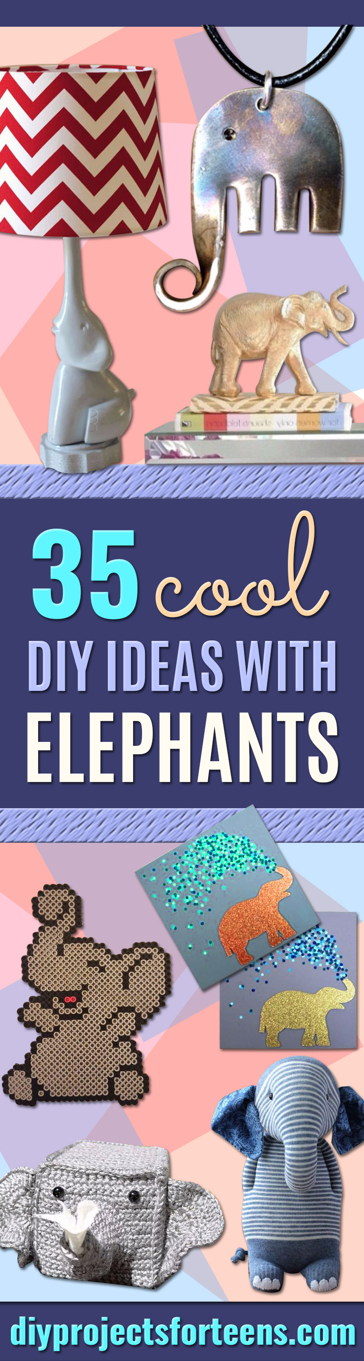 DIY Ideas With Elephants - Easy Wall Art Ideas, Crafts, Jewelry, Arts and Craft Projects for Kids, Teens and Adults- Simple Canvases, Throw Pillows, Cute Paintings for Nurseries, Dollar Store Crafts and Fun Dorm Room and Bedroom Decor - Tutorials for Crafty Ideas Decorated With an Elephant http://stage.diyprojectsforteens.com/diy-ideas-elephants