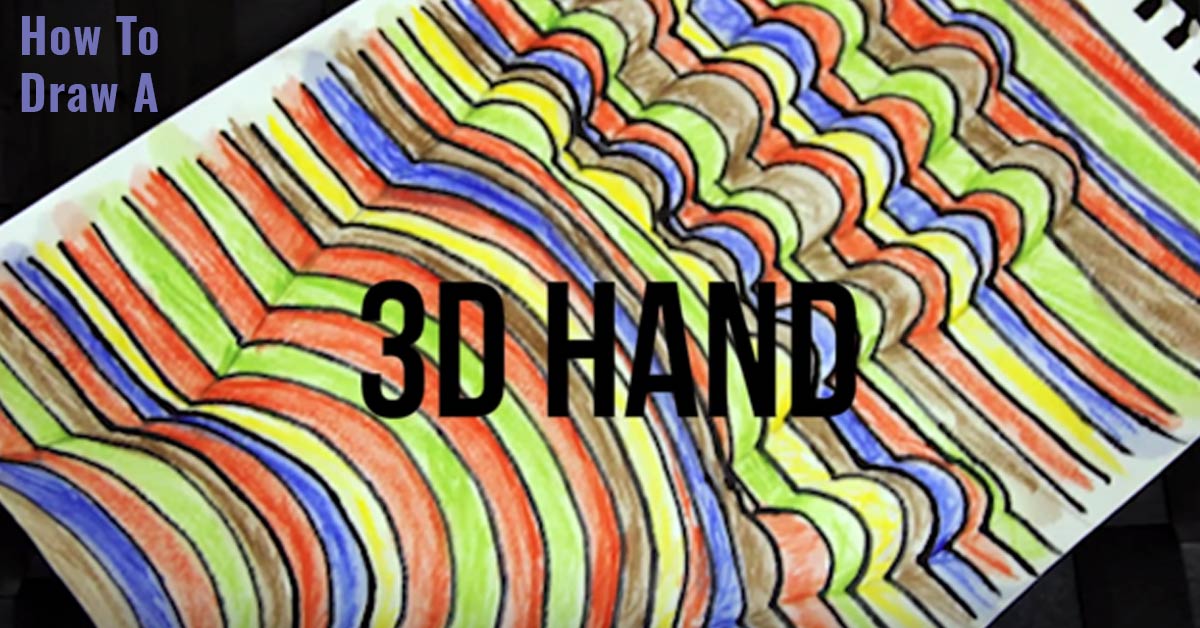 Cool Art Idea - How to Draw A 3-D Hand | Cool Art Tutorial for Kids, Teens and Adults | Step by Step Instructions for a Fun Quick Project
