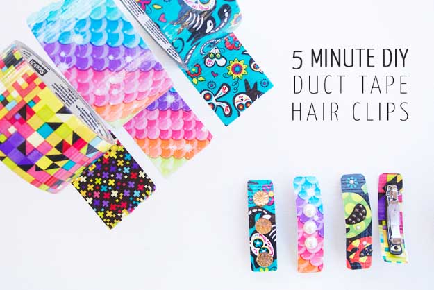 Cool Crafts You Can Make for Less than 5 Dollars | Cheap DIY Projects Ideas for Teens, Tweens, Kids and Adults | 5 Minute DIY Duct Tape Hair Clips #teencrafts #cheapcrafts #crafts/