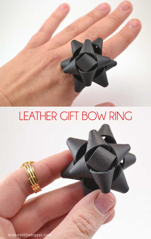 Cool Crafts You Can Make for Less than 5 Dollars | Cheap DIY Projects Ideas for Teens, Tweens, Kids and Adults | Leather Bow Ring Tutorial #teencrafts #cheapcrafts #crafts/