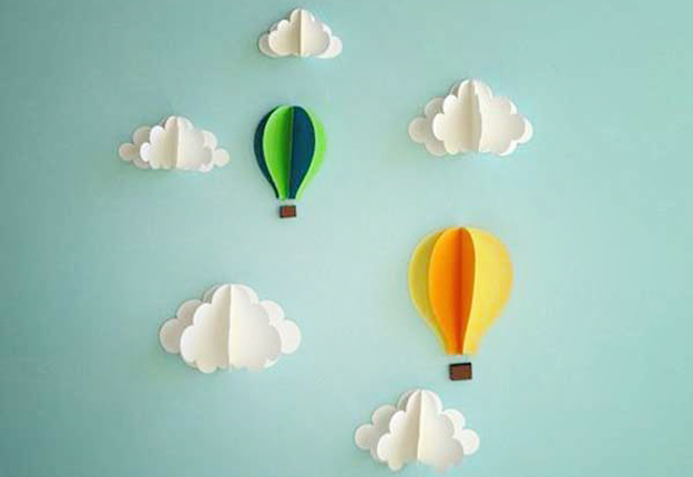DIY Wall Art Ideas - Paper Hot Air Balloons
