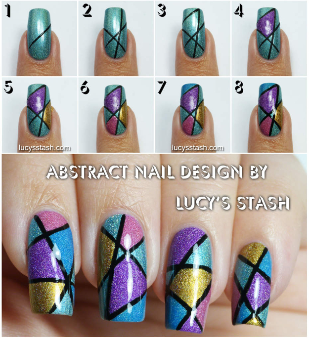 Cool Nail Art Ideas -Abstract Nail Design- Candy Coat Stars and Stripes Nail Design Tutorial - Easy Nail Art Tutorials - Fun and Easy DIY Nail Designs - Step By Step Tutorials and Instructions for Manicures at Home 