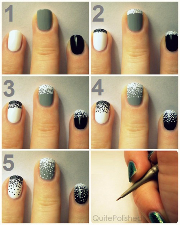 Cool Nail Art Ideas -Fine Dotted Tip Nail Art - Easy Nail Art Tutorials - Fun and Easy DIY Nail Designs - Step By Step Tutorials and Instructions for Manicures at Home 