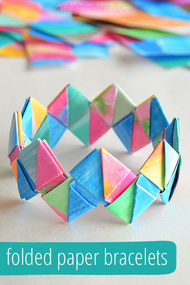 Cool Crafts for Teen Girls - Best DIY Projects for Teenage Girls - Folded Paper Bracelets #teencrafts #diyteens #coolcrafts #crafts #diyideas