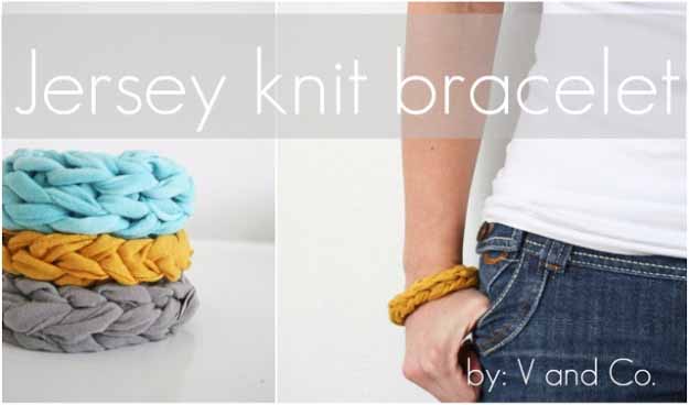 Cool Crafts You Can Make for Less than 5 Dollars | Cheap DIY Projects Ideas for Teens, Tweens, Kids and Adults | Jersey Knit Bracelet #teencrafts #cheapcrafts #crafts/