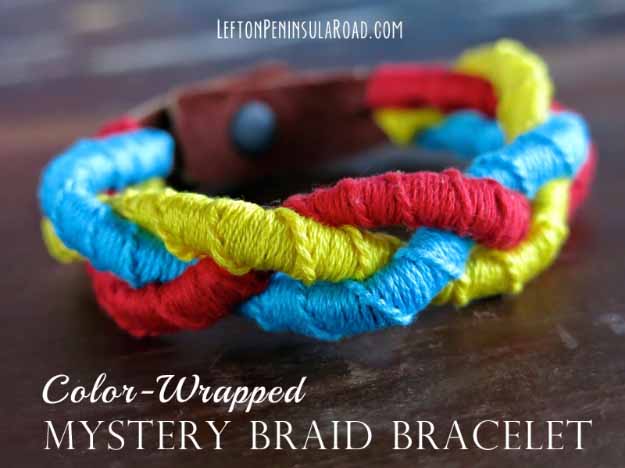 Cool Crafts You Can Make for Less than 5 Dollars | Cheap DIY Projects Ideas for Teens, Tweens, Kids and Adults | Color-Wrapped Mystery Braid Bracelet #teencrafts #cheapcrafts #crafts/