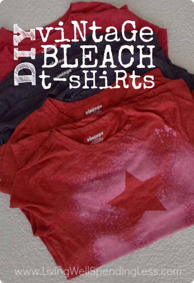 Cool Crafts You Can Make for Less than 5 Dollars | Cheap DIY Projects Ideas for Teens, Tweens, Kids and Adults | Vintage Freezer Paper Bleach T-Shirts #teencrafts #cheapcrafts #crafts/