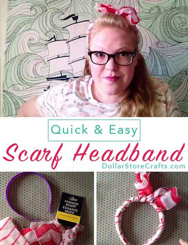 Cool Crafts for Teen Girls - Best DIY Projects for Teenage Girls - Easy Scarf Headband #teencrafts #diyteens #coolcrafts #crafts #diyideas