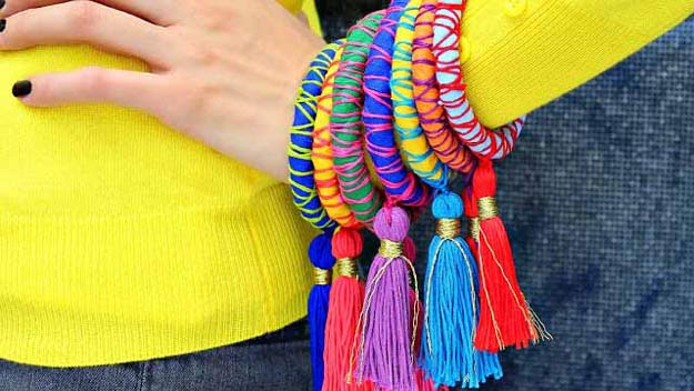 Cool Crafts for Teen Girls - Best DIY Projects for Teenage Girls - Rope and Tassel Bangles #teencrafts #diyteens #coolcrafts #crafts #diyideas