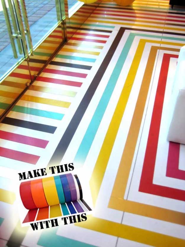 Duct TapeDuct Tape Crafts Ideas for DIY Home Decor, Fashion and Accessories | Colorful Duct tape flooring | DIY Projects for Teens #teencrafts #kidscrafts #ducttape #cheapcrafts / Crafts Ideas for DIY Home Decor, Fashion and Accessories | Colorful Duct tape flooring | DIY Projects for Teens | http://stage.diyprojectsforteens.com/duct-tape-projects/