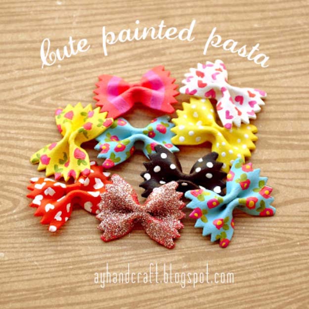 Cool Crafts for Teen Girls - Best DIY Projects for Teenage Girls - Cute Painted Pasta #teencrafts #diyteens #coolcrafts #crafts #diyideas