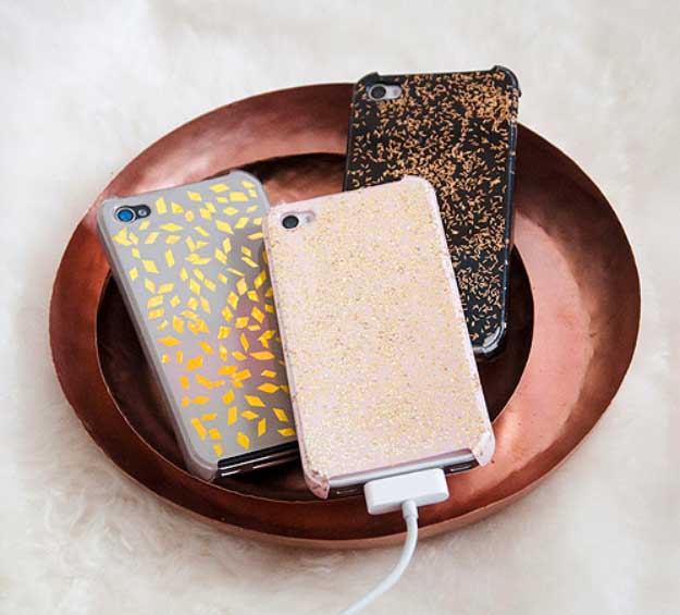 Cool DIY Ideas for Your iPhone iPad Tablets & Phones | Fun Projects for Chargers, Cases and Headphones | Design Sponge Glitter