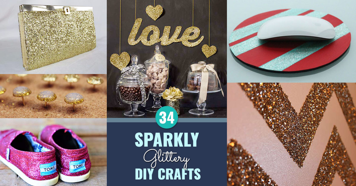 Cool DIY Crafts Made With Glitter - Sparkly, Creative Projects and Ideas for the Bedroom, Clothes, Shoes, Gifts, Wedding and Home Decor | http://stage.diyprojectsforteens.com/diy-projects-made-with-glitter/
