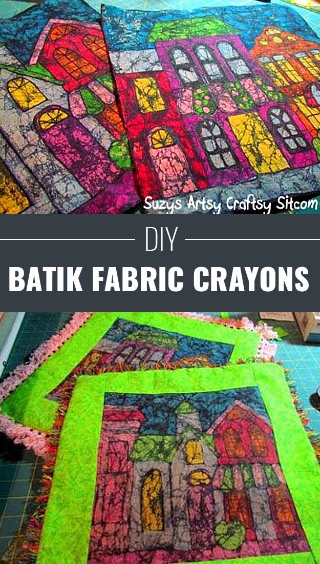 Cool Arts and Crafts Ideas for Teens, Kids and Even Adults | Cheap, Fun and Easy DIY Projects, Awesome Craft Tutorials for Teenagers | School, Home, Room Decor and Awesome Gift Ideas | Batik-Fabric-Crayons #artsandcrafts #art #teencrafts #crafts 