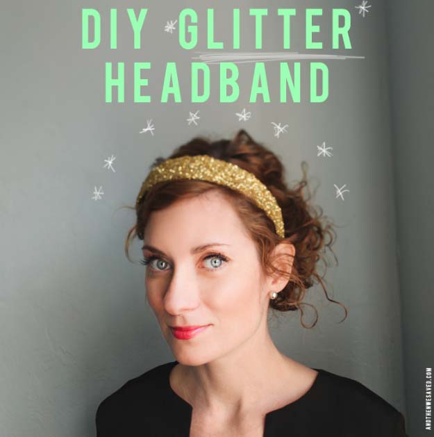 Cool DIY Crafts Made With Glitter - Sparkly, Creative Projects and Ideas for the Bedroom, Clothes, Shoes, Gifts, Wedding and Home Decor | DIY Glitter Headband #diyideas #glitter #crafts