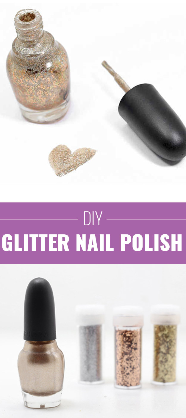Cool DIY Crafts Made With Glitter - Sparkly, Creative Projects and Ideas for the Bedroom, Clothes, Shoes, Gifts, Wedding and Home Decor | DIY Glitter Nailpolish #diyideas #glitter #crafts