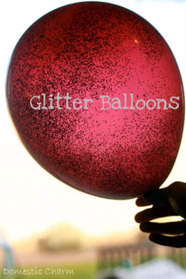 Cool DIY Crafts Made With Glitter - Sparkly, Creative Projects and Ideas for the Bedroom, Clothes, Shoes, Gifts, Wedding and Home Decor | Glitter Balloons #diyideas #glitter #crafts