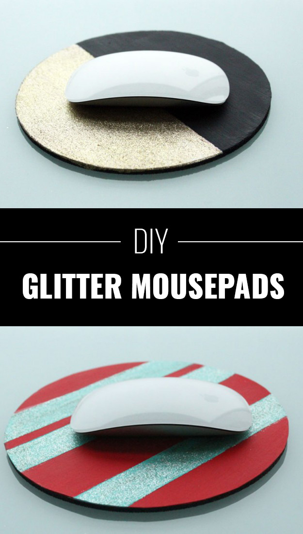 Cool DIY Crafts Made With Glitter - Sparkly, Creative Projects and Ideas for the Bedroom, Clothes, Shoes, Gifts, Wedding and Home Decor | Glitter Mousepads