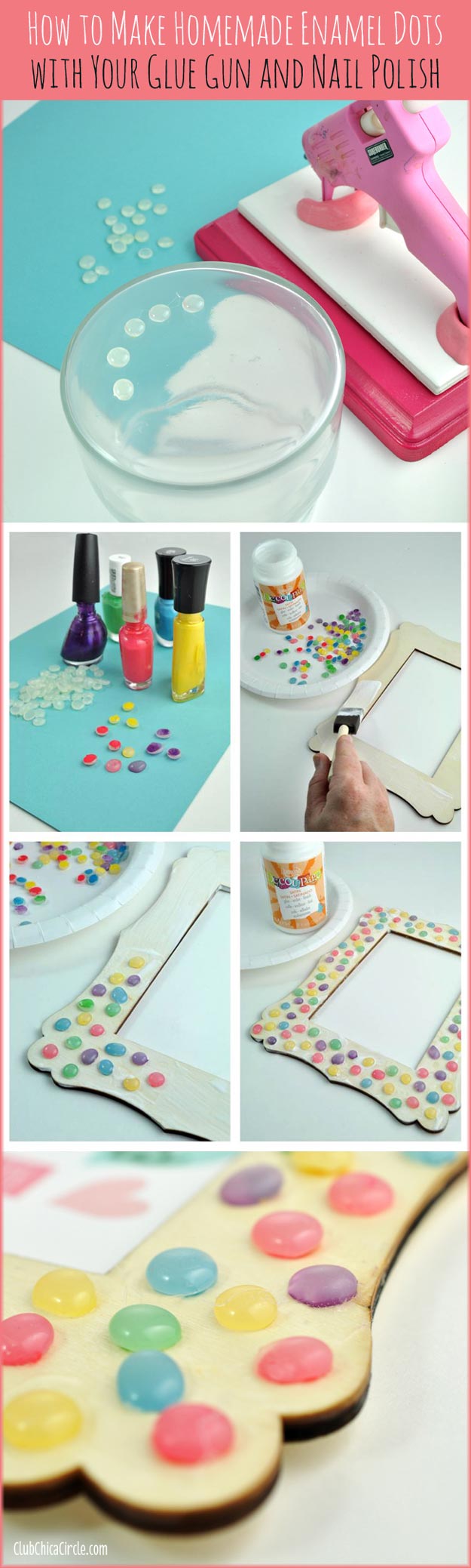 DIY Crafts Using Nail Polish - Fun, Cool, Easy and Cheap Craft Ideas for Girls, Teens, Tweens and Adults | Homemade Enamel Dots With Glue Gun