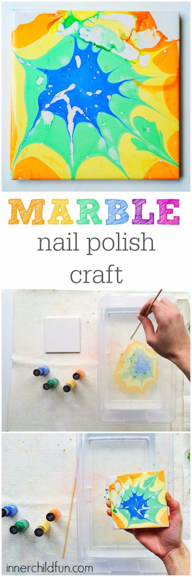 DIY Crafts Using Nail Polish - Fun, Cool, Easy and Cheap Craft Ideas for Girls, Teens, Tweens and Adults | Marble Nail Polish Craft
