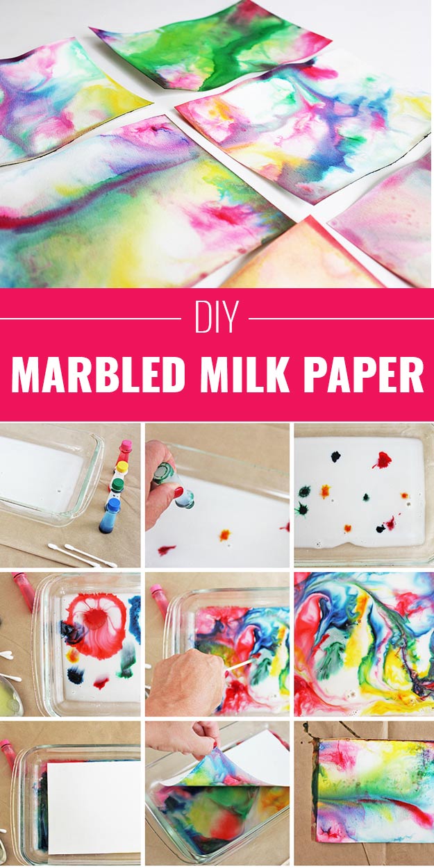 Cool Arts and Crafts Ideas for Teens, Kids and Even Adults | Cheap, Fun and Easy DIY Projects, Awesome Craft Tutorials for Teenagers | School, Home, Room Decor and Awesome Gift Ideas | Marbled-Milk-Paper | http://stage.diyprojectsforteens.com/arts-and-crafts-ideas-for-teens
