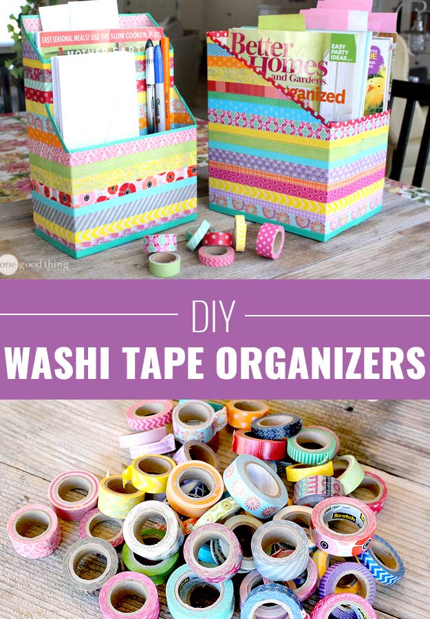 Cool Arts and Crafts Ideas for Teens, Kids and Even Adults | Cheap, Fun and Easy DIY Projects, Awesome Craft Tutorials for Teenagers | School, Home, Room Decor and Awesome Gift Ideas | Washi-Tape-Cereal-Box-Organizers | http://stage.diyprojectsforteens.com/arts-and-crafts-ideas-for-teens