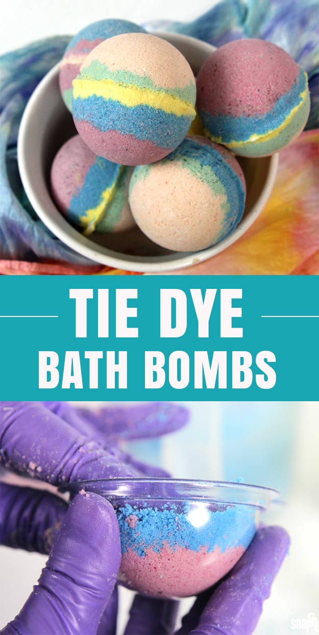 Homemade Bath Bombs Tutorial | Fun DIY Ideas for Teens and Adults | Crafts for the Bath | Tie Dye DYI Bath Bombs Recipe