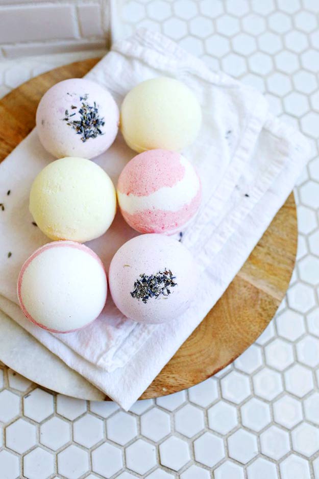 Pretty Homemade Bath Bombs Make Awesome DIY Gift Ideas for Women and Teenage Girls | Tutorials and Recipe Ideas for Easy Projects | DIY Projects and Crafts by DIY JOY