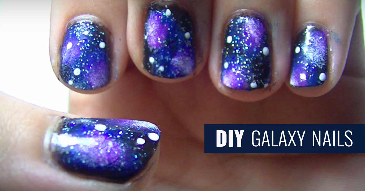 DIY Galaxy Nails Tutorial - Youtube Video Instructions for Galaxy Manicure - Fun DIY Projects for Teens