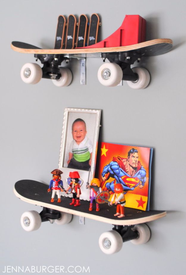 Cool Crafts for Teens Boys and Girls - Skateboard Shelf- Creative, Awesome Teen DIY Projects and Fun Creative Crafts for Tweens 