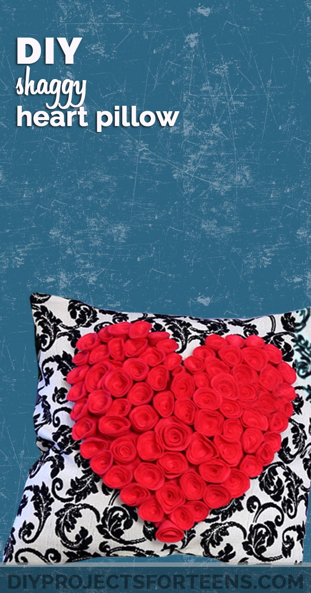 DIY Room Decor Ideas for Teens - Cute Bedroom Decor Like This Shaggy Heart Pillow is Easy when you follow the step by step video tutorial | DIY Home Decor and Crafts by DIY Projects for Teens