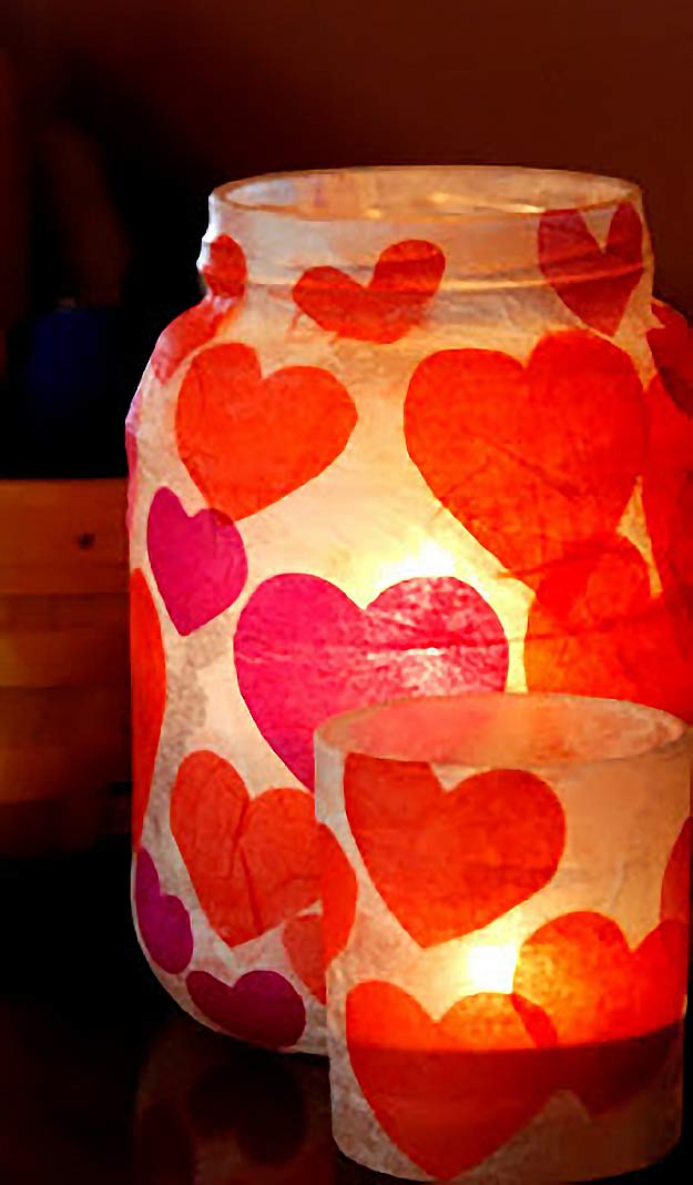 Cute DIY Mason Jar Ideas - Heart Mason Jar DIY - Fun Crafts, Creative Room Decor, Homemade Gifts, Creative Home Decor Projects and DIY Mason Jar Lights - Cool Crafts for Teens and Tween Girls #diyideas #masonjarcrafts #teencrafts 