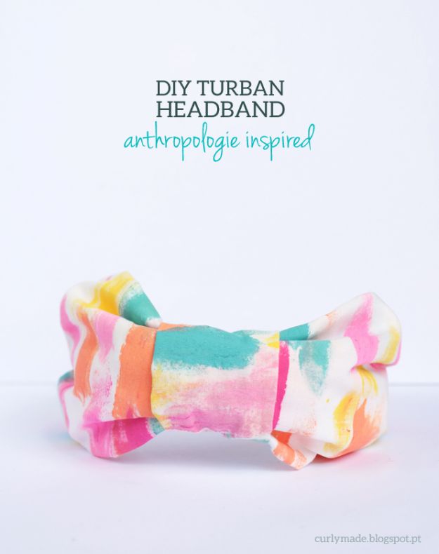 Anthropologie DIY Hacks, Clothes, Sewing Projects and Jewelry Fashion - Pillows, Bedding and Curtains - Tables and furniture - Mugs and Kitchen Decorations - DIY Room Decor and Cool Ideas for the Home | Anthropologie Inspired DIY Turban Headband | http://stage.diyprojectsforteens.com/diy-anthropologie-hacks