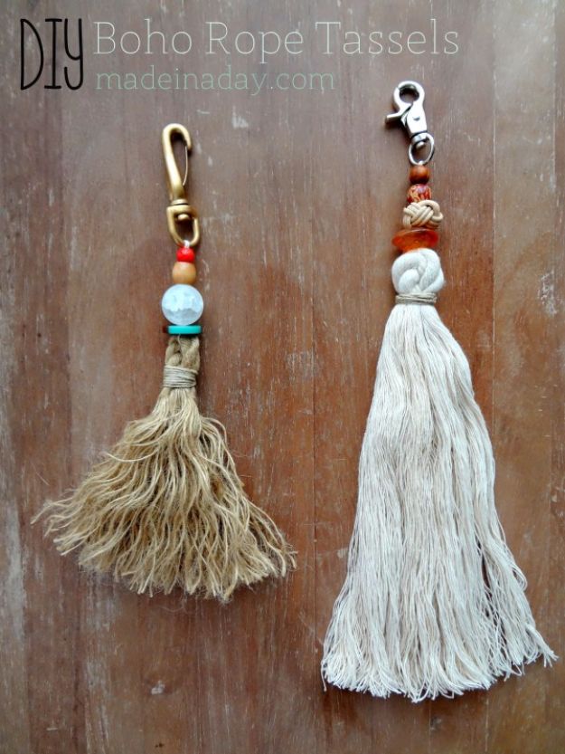 Anthropologie DIY Hacks, Clothes, Sewing Projects and Jewelry Fashion - Pillows, Bedding and Curtains - Tables and furniture - Mugs and Kitchen Decorations - DIY Room Decor and Cool Ideas for the Home | Bohemian Rope Tassels 
