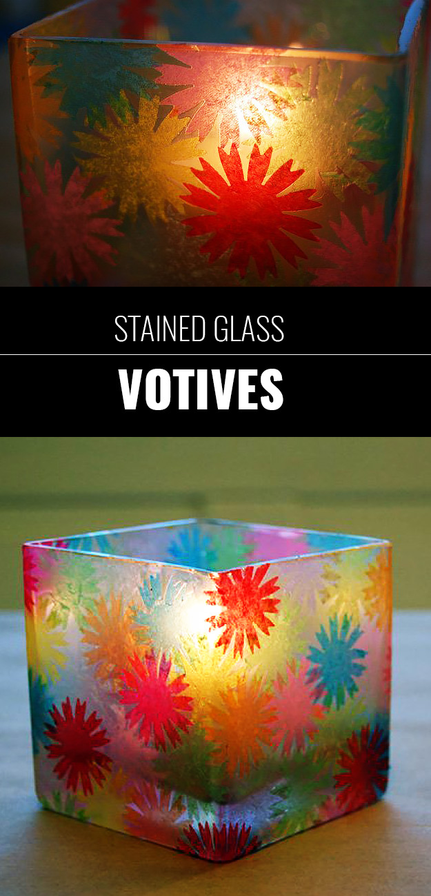 Cool DIY Ideas for Fun and Easy Crafts - DIY Cute Stained Glass Votive Holders for Cheap Home Decor Ideas - DIY Moon Pendant for Easy DIY Lighting in Teens Rooms - Dip Dyed String Wall Hanging - DIY Mini Easel Makes Fun DIY Room Decor Idea - Awesome Pinterest DIYs that Are Not Impossible To Make - Creative Do It Yourself Craft Projects for Adults, Teens and Tweens #diyteens #teencrafts #funcrafts #fundiy #diyideas 