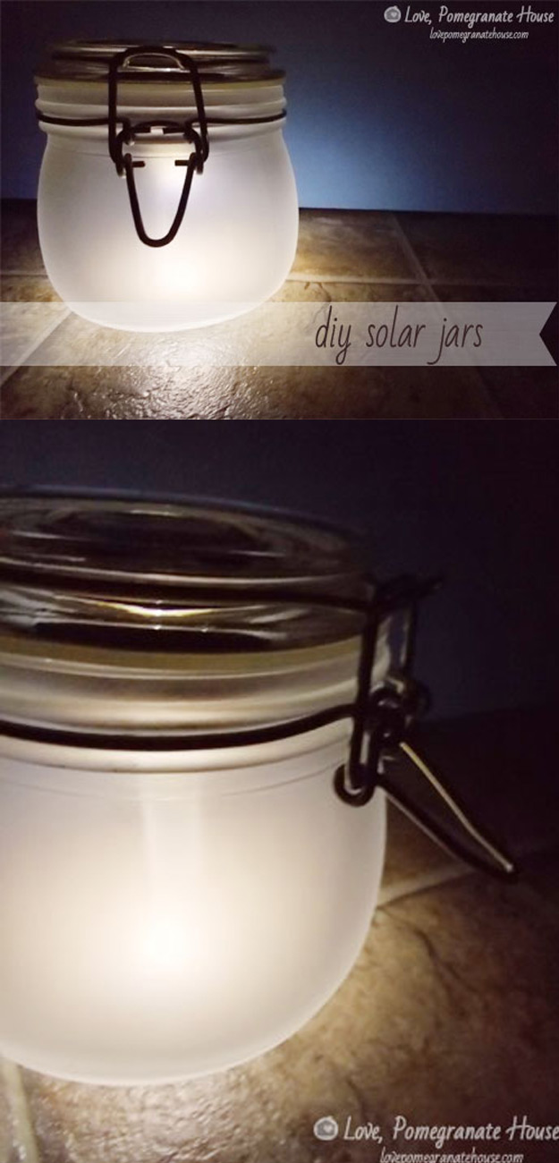 Cute DIY Mason Jar Ideas - DIY Solar -Jars - Fun Crafts, Creative Room Decor, Homemade Gifts, Creative Home Decor Projects and DIY Mason Jar Lights - Cool Crafts for Teens and Tween Girls #diyideas #masonjarcrafts #teencrafts 