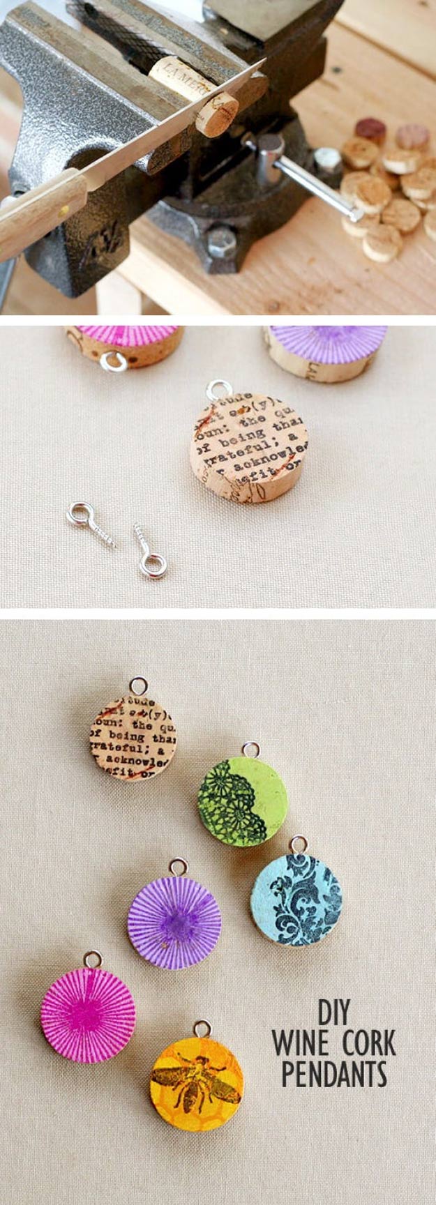 Cool DIY Ideas for Fun and Easy Crafts - DIY Wine Cork Crafts - Colorful Handmade Pendant is Fun DIY Jewelry Idea - DIY Moon Pendant for Easy DIY Lighting in Teens Rooms - Dip Dyed String Wall Hanging - DIY Mini Easel Makes Fun DIY Room Decor Idea - Awesome Pinterest DIYs that Are Not Impossible To Make - Creative Do It Yourself Craft Projects for Adults, Teens and Tweens #diyteens #teencrafts #funcrafts #fundiy #diyideas 