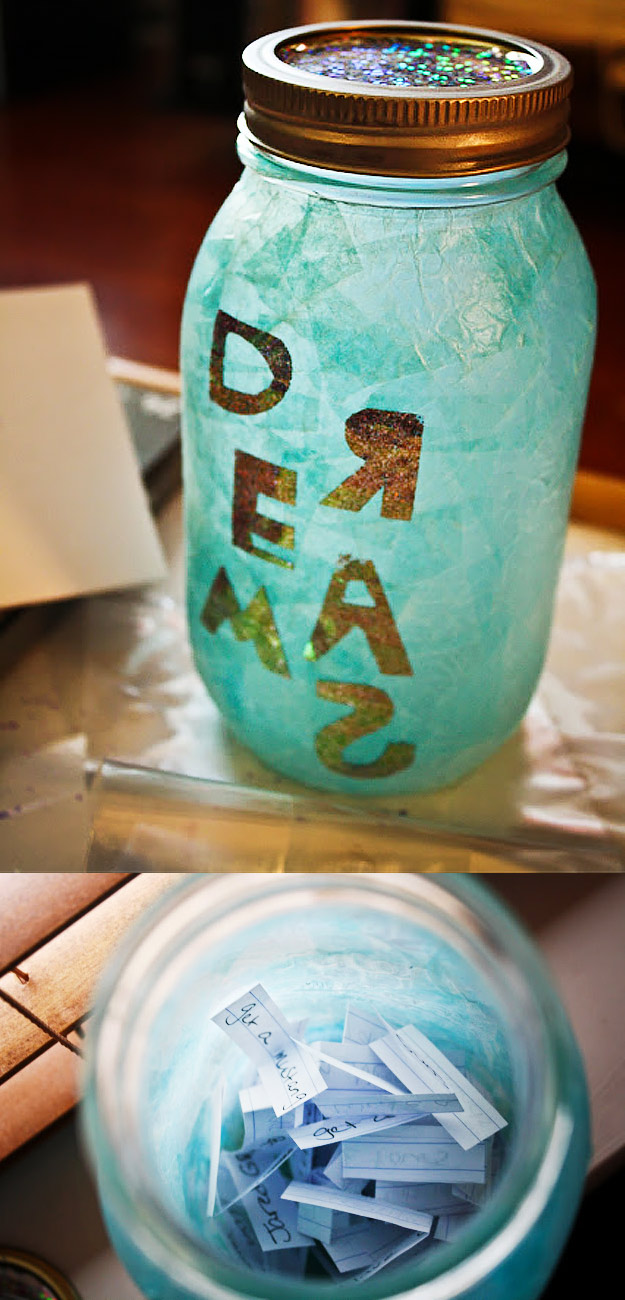 Cute DIY Mason Jar Ideas - How To Make Dream Jars - Fun Crafts, Creative Room Decor, Homemade Gifts, Creative Home Decor Projects and DIY Mason Jar Lights - Cool Crafts for Teens and Tween Girls #diyideas #masonjarcrafts #teencrafts